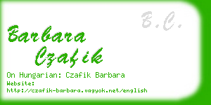 barbara czafik business card